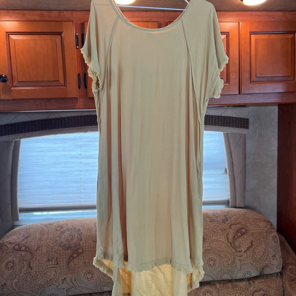 Butter Yellow Short Sleeve High-Low Umgee Dress